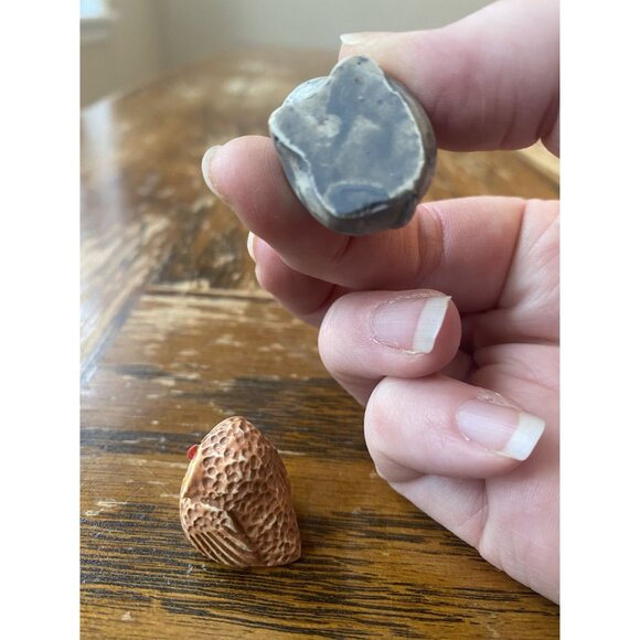 Vintage Ceramic Miniature Hippo & Owl Figurines - Picture 5 of 7